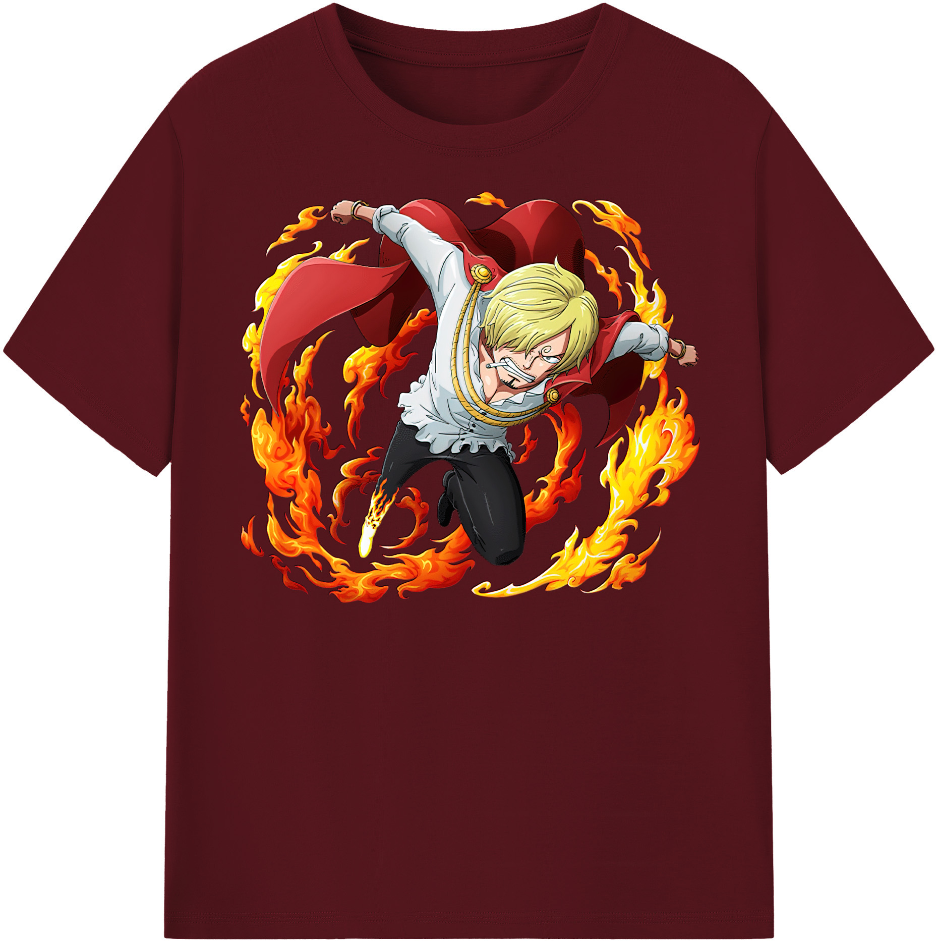 ワンピース サンジ ONE PIECE Sanji 綿100％半袖Tシャツ（フロントプリント）